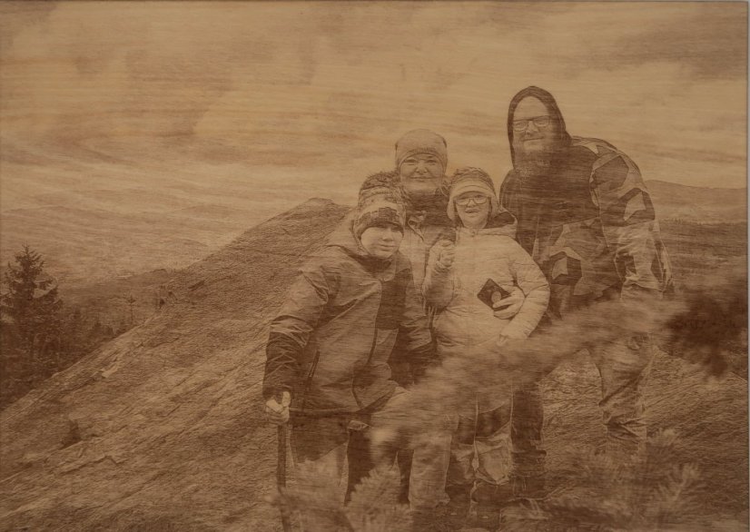 Gravírovaná fotka březová překližka 