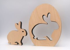 Dřevěný zajíček ve vajíčku