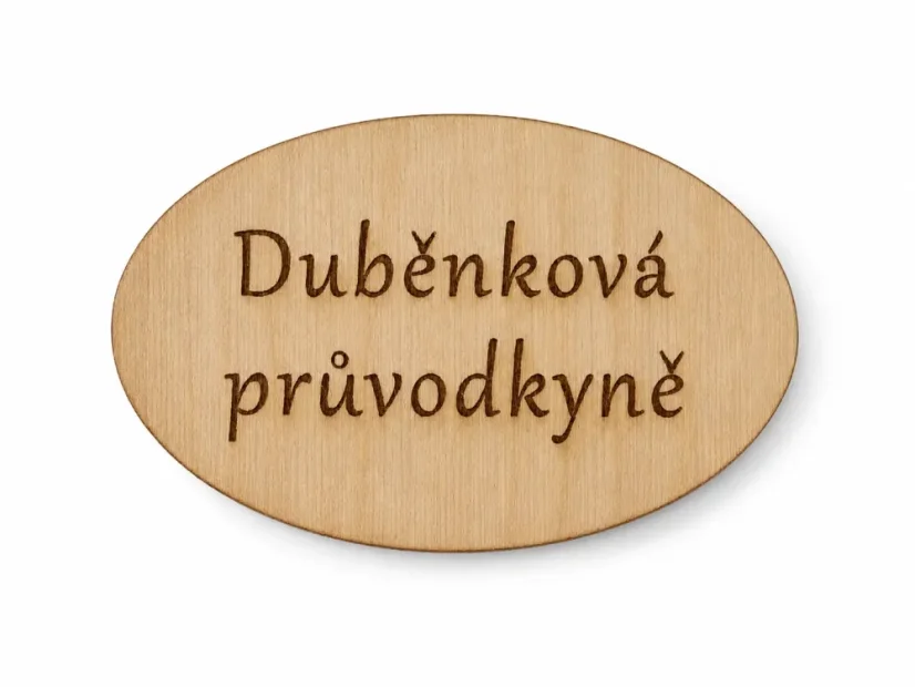Dřevěná magnetická brož - nápis