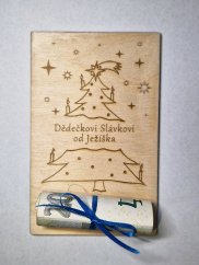 Dřevěné přání na peníze k Vánocům - dárek
