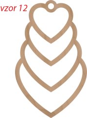 Dřevěné náušnice 4 srdce