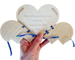 Dřevěné přání srdce - s otvíráním