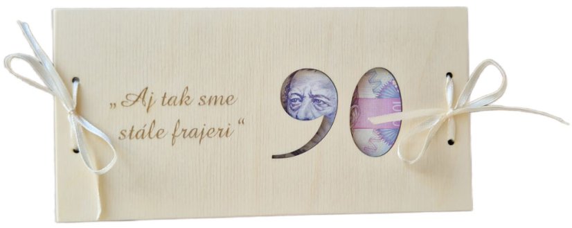 Dřevěné přání na peníze