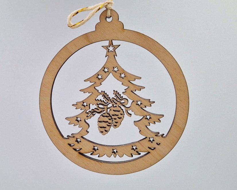 Dřevěné vánoční ozdoby baňky - Tvar: srnky, Velikost: 100 mm