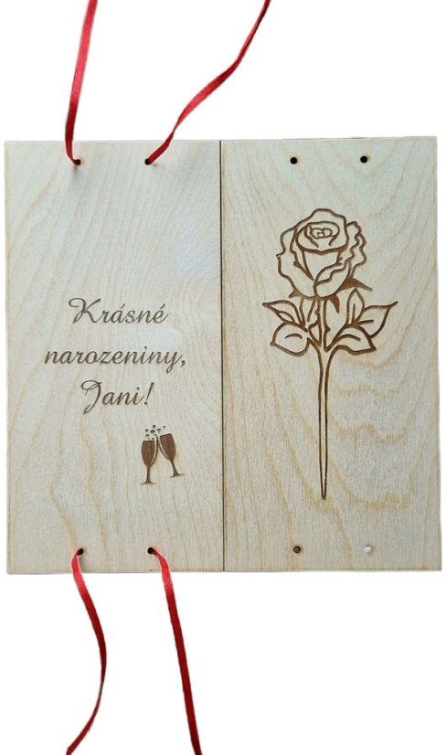 Dřevěné přání na peníze pro ženy