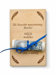 Dřevěné přání - Něco k narozeninám