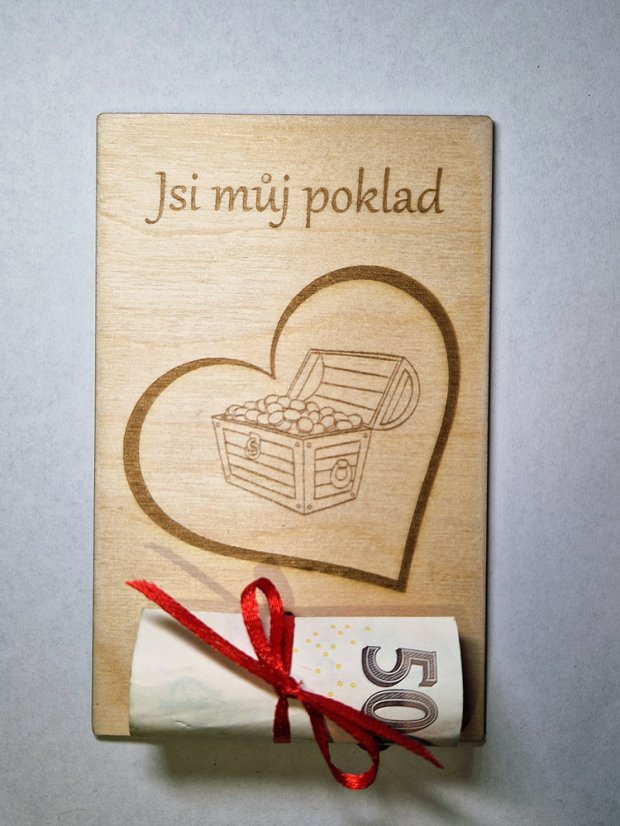 Dřevěné přání - Jsi můj poklad
