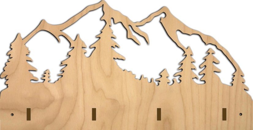 Dřevěný věšák na vodítka pro psi i kočky (více vzorů) - Vzor: pes, Velikost věšáku: 285 × 150 mm (3 háčky)