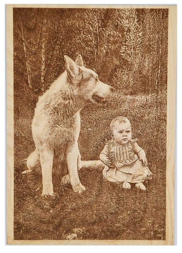 Gravírovaná fotka březová překližka 