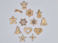 Sada dřevěných vánočních ozdob