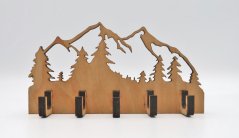 Dřevěný věšák na klíče hory a les