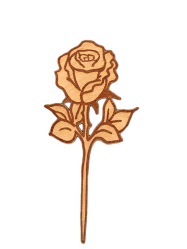 Dřevěná růže - Barva růže: natur, Povrchová úprava: bezbarvý olej, Velikost: 280 mm