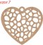 dřevěné náušnice srdce vzor 7