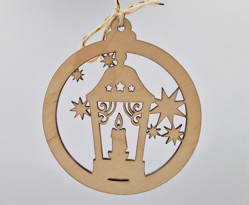 Dřevěné vánoční ozdoby baňky - Tvar: srnky, Velikost: 100 mm