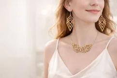 Dřevěné náušnice Katka