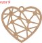 dřevěné náušnice srdce vzor 9