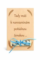 Dřevěné přání - Něco k narozeninám