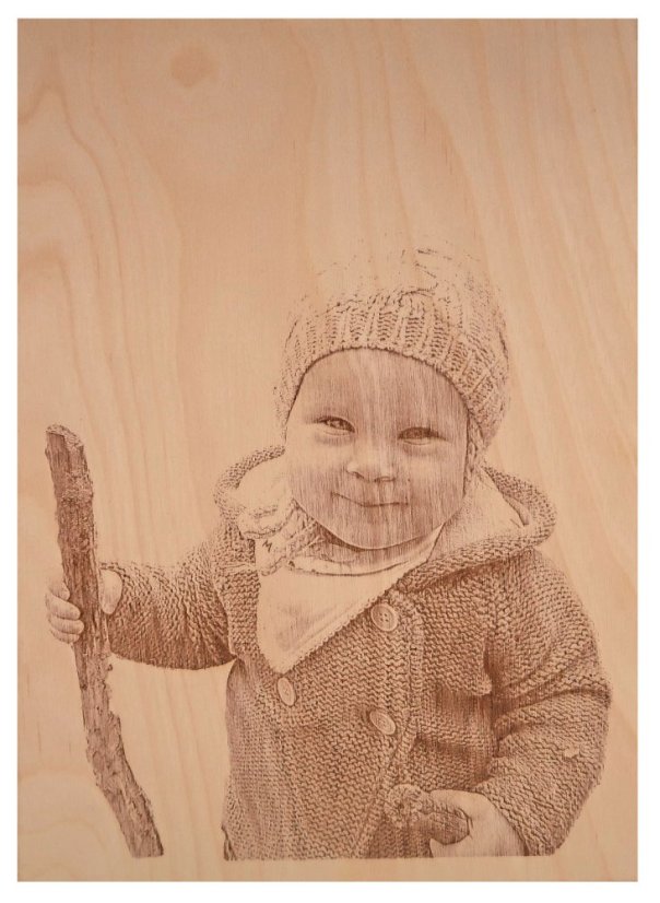 Gravírovaná fotka březová překližka 