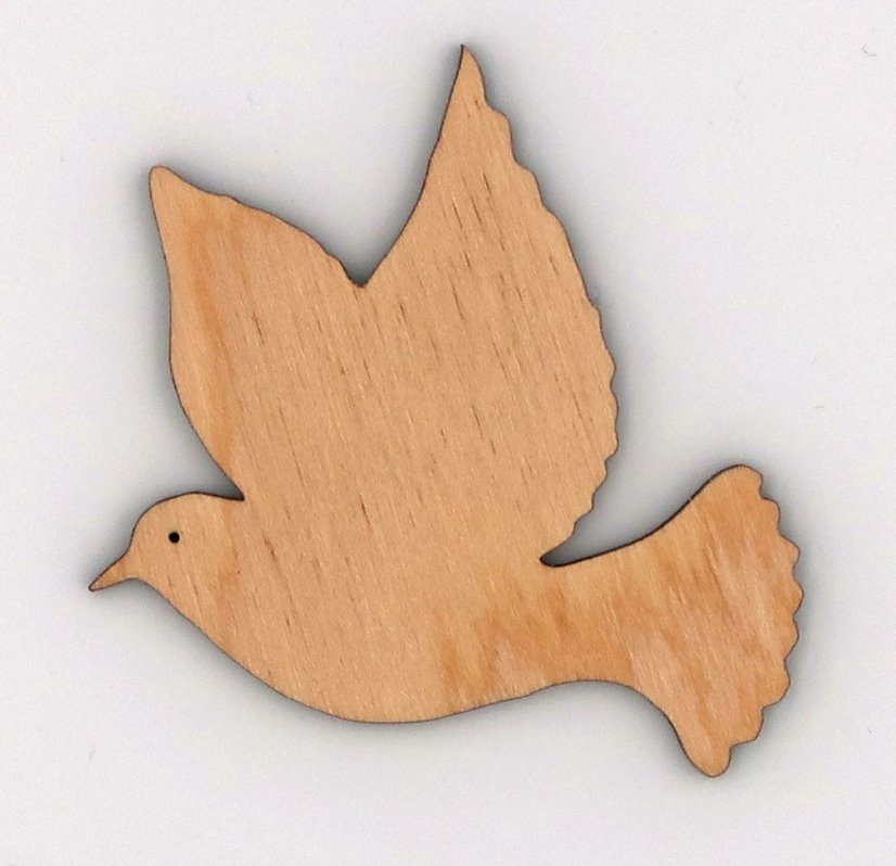 Dekorace k vymalování ptáčci - Motiv ptáčci: holubička, Velikost: 120 mm