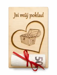 Dřevěné přání - Jsi můj poklad