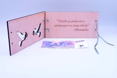 Dřevěné přání na peníze ke svatbě