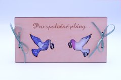 Dřevěné přání na peníze ke svatbě