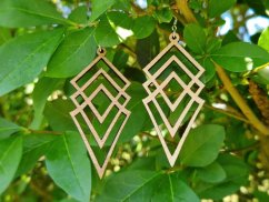 Náušnice Katka bukové větší rozměr