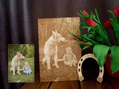 Gravírovaná fotka březová překližka 