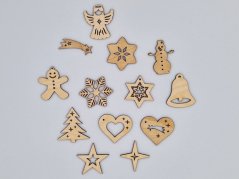 Sada dřevěných vánočních ozdob