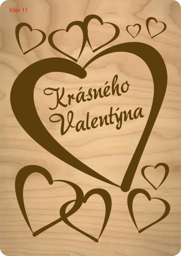 Dřevěné přání k Valentýnu