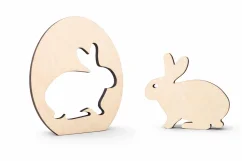 Dřevěný zajíček ve vajíčku