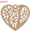 dřevěné náušnice srdce vzor 6