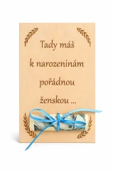 Dřevěné přání - Něco k narozeninám