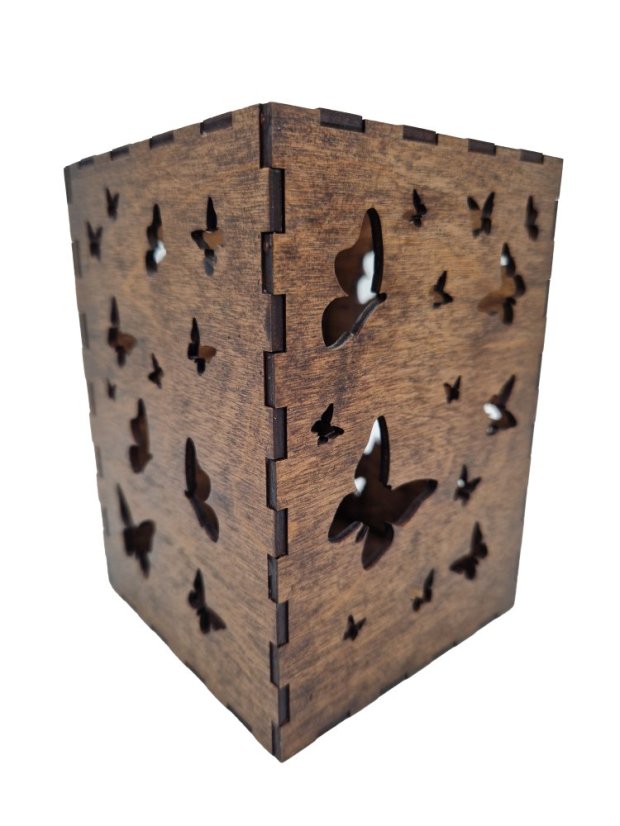 Stínítko na svíčku motýlci, olej terra dub