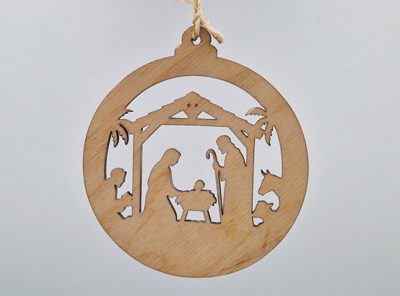 Dřevěné vánoční ozdoby baňky - Tvar: srnky, Velikost: 100 mm