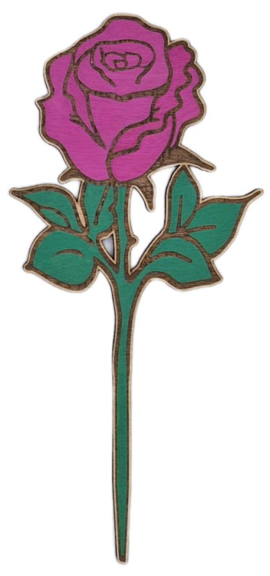 Dřevěné přání na peníze - růže