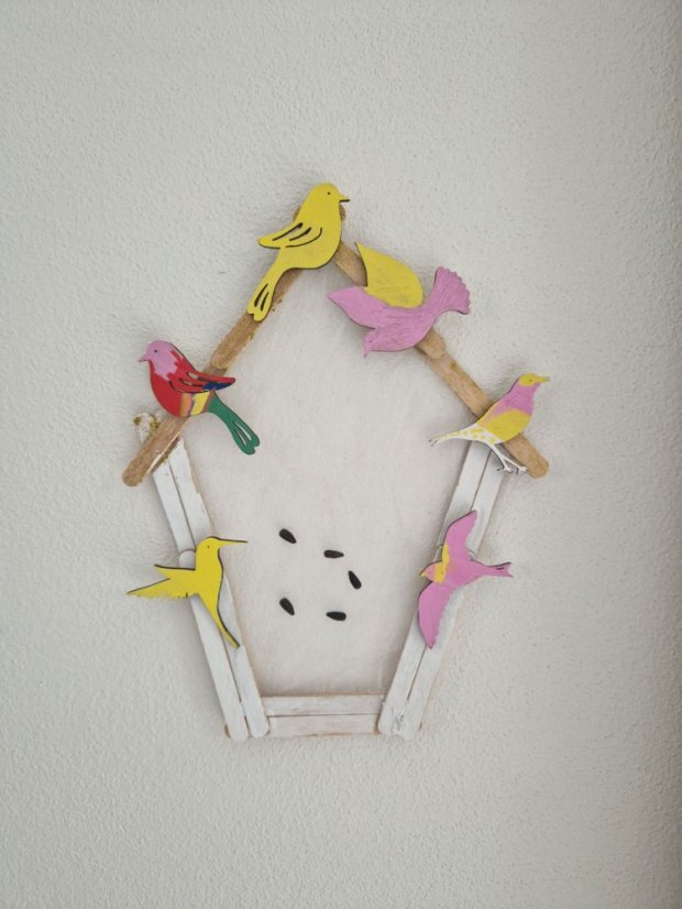 Dekorace k vymalování ptáčci - Motiv ptáčci: holubička, Velikost: 120 mm