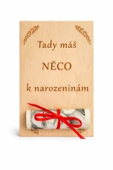 Dřevěné přání - Něco k narozeninám