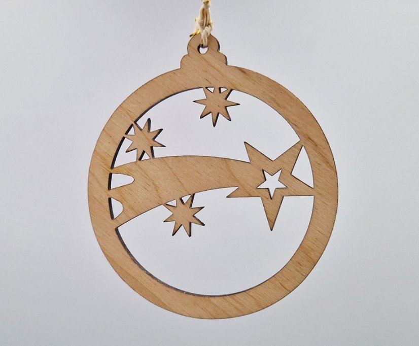 Dřevěné vánoční ozdoby baňky - Tvar: srnky, Velikost: 100 mm