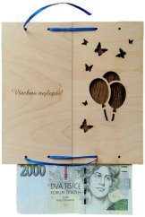 Dřevěné přání na peníze balónky