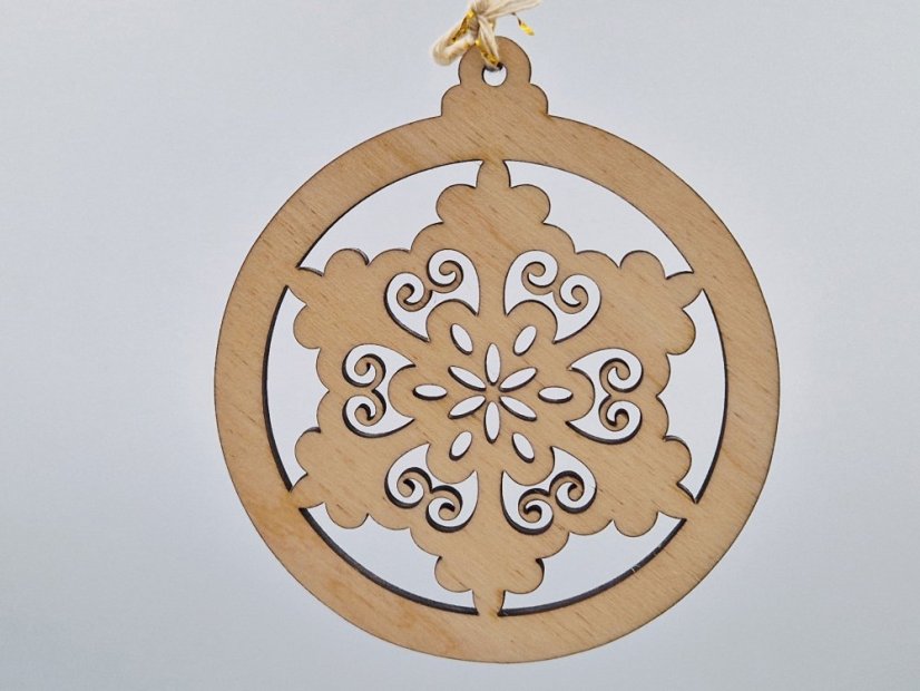 Dřevěné vánoční ozdoby baňky - Tvar: srnky, Velikost: 100 mm