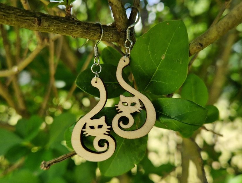 Dřevěné náušnice spirikočka