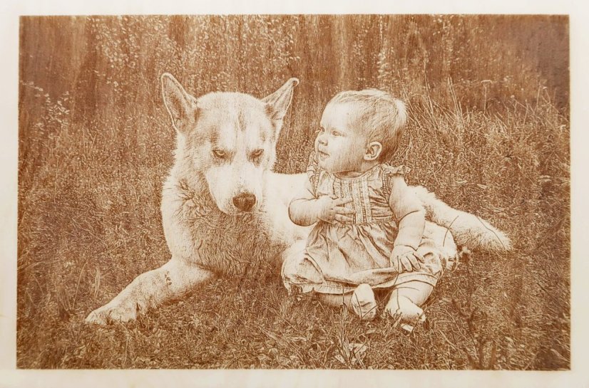 Gravírovaná fotka březová překližka 